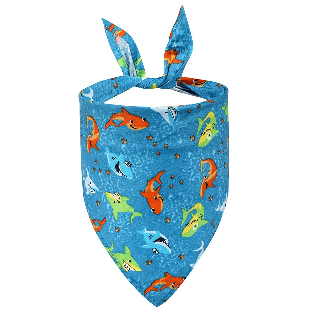 Cotton pet triangle towel summer fruit small fresh dog saliva towel pet scarf