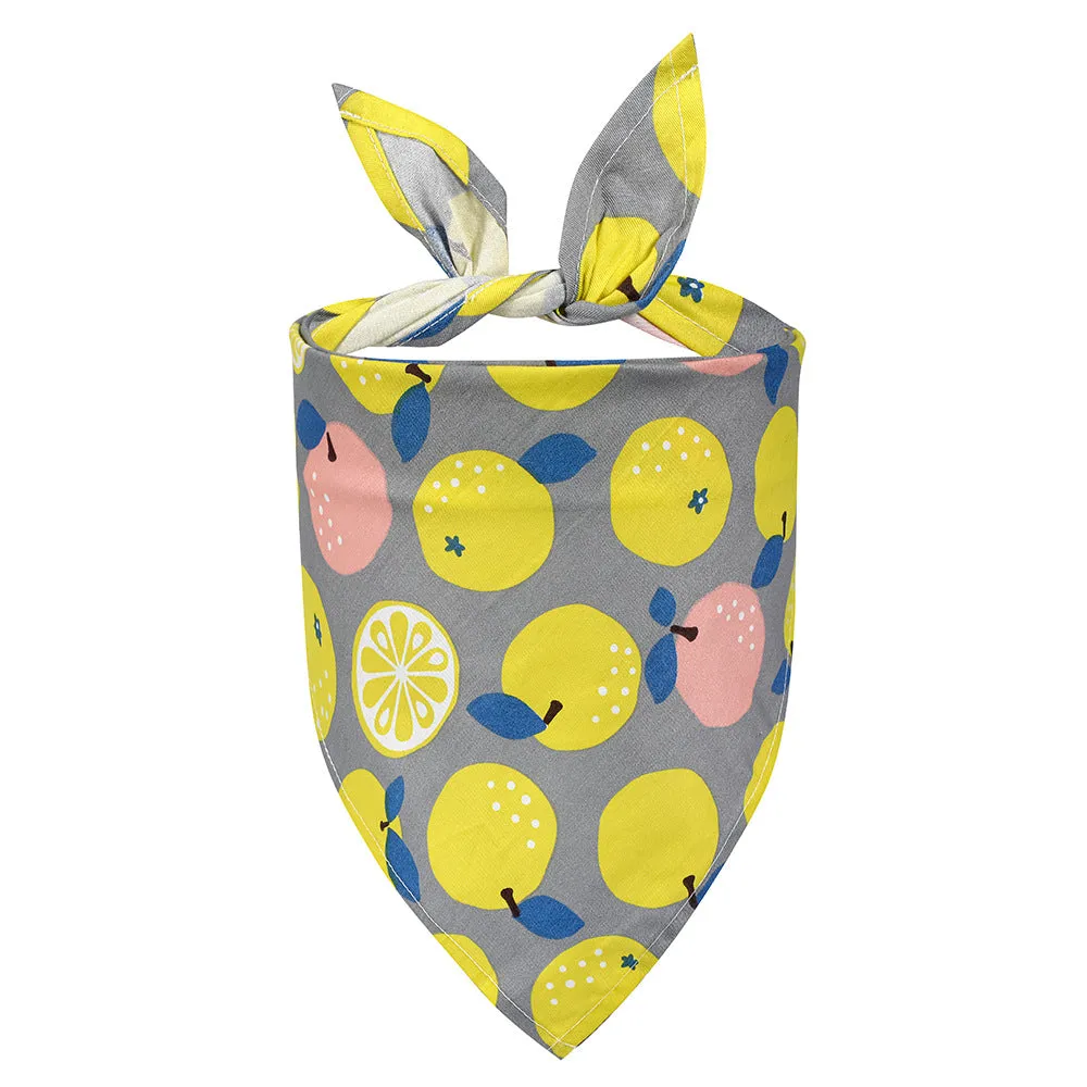 Cotton pet triangle towel summer fruit small fresh dog saliva towel pet scarf