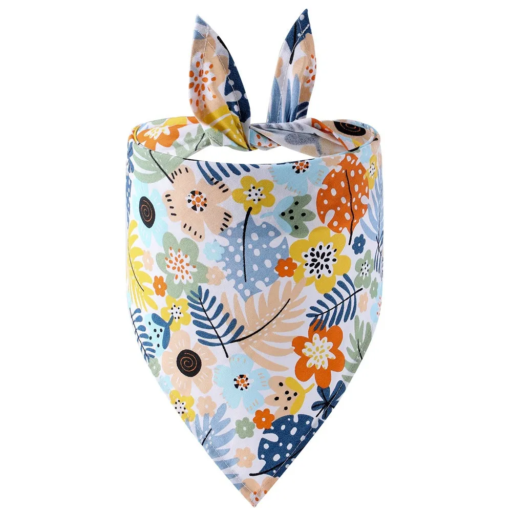 Cotton pet triangle towel summer fruit small fresh dog saliva towel pet scarf