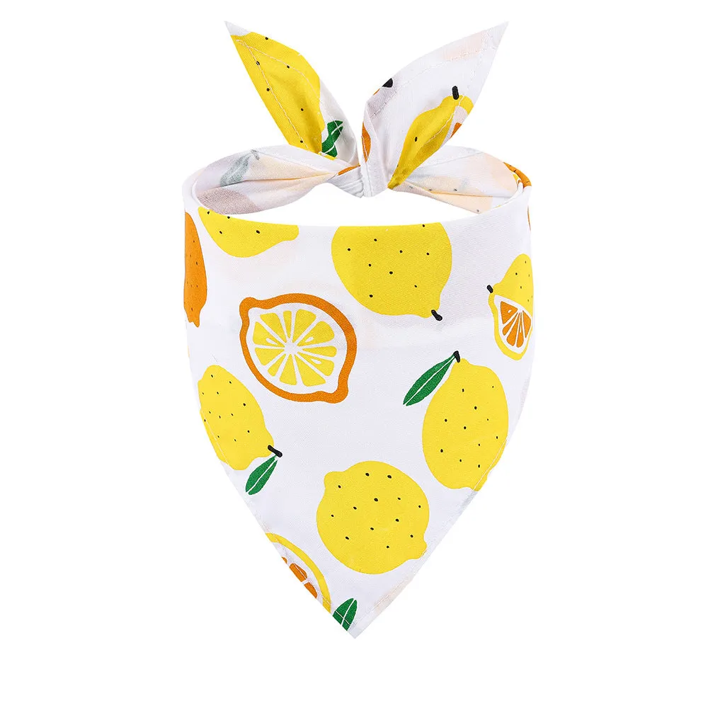 Cotton pet triangle towel summer fruit small fresh dog saliva towel pet scarf