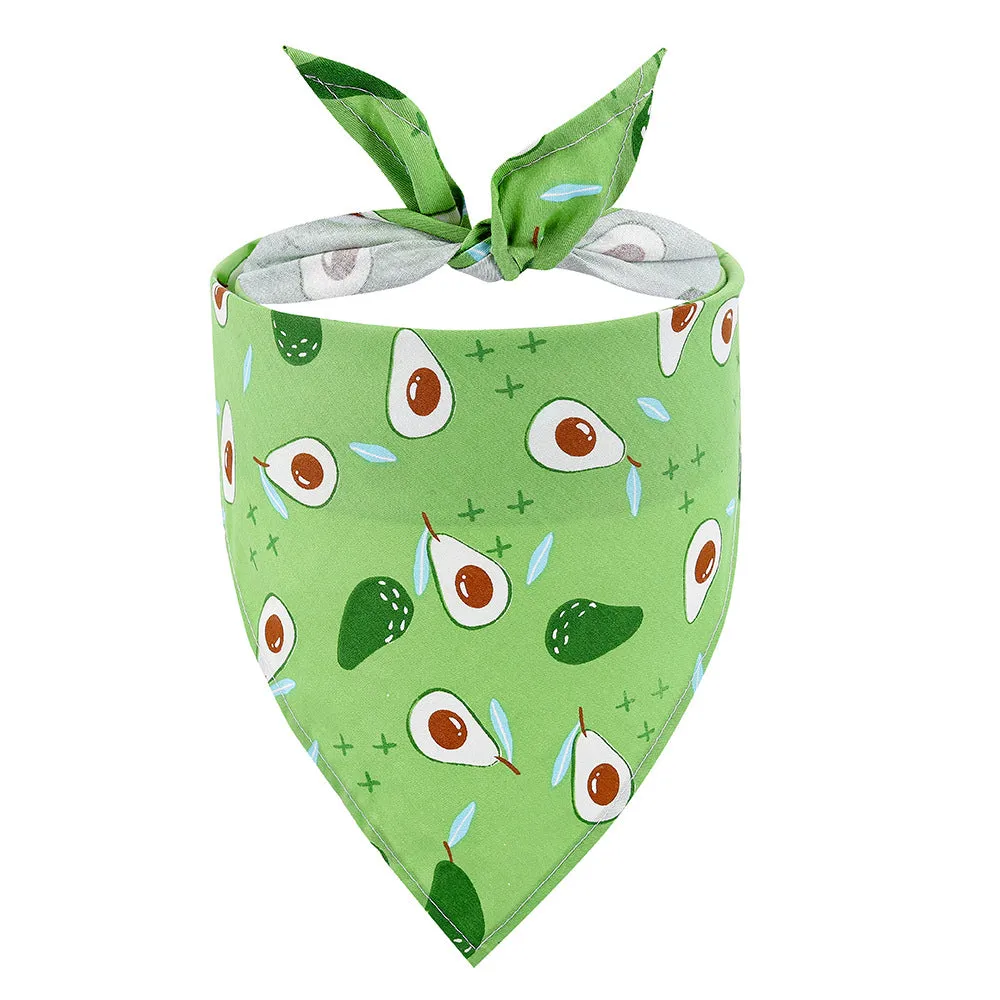 Cotton pet triangle towel summer fruit small fresh dog saliva towel pet scarf