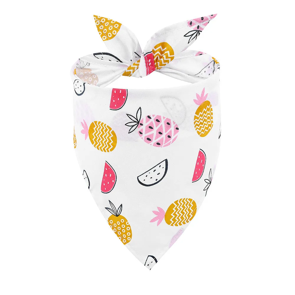 Cotton pet triangle towel summer fruit small fresh dog saliva towel pet scarf