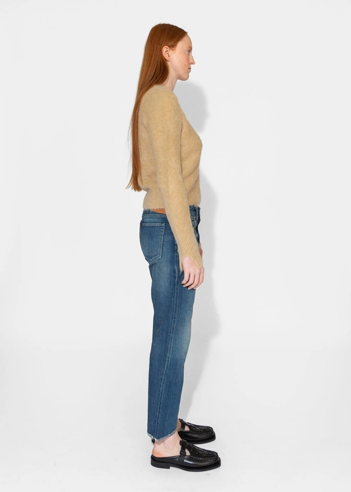 Cropped Sweater in Camel