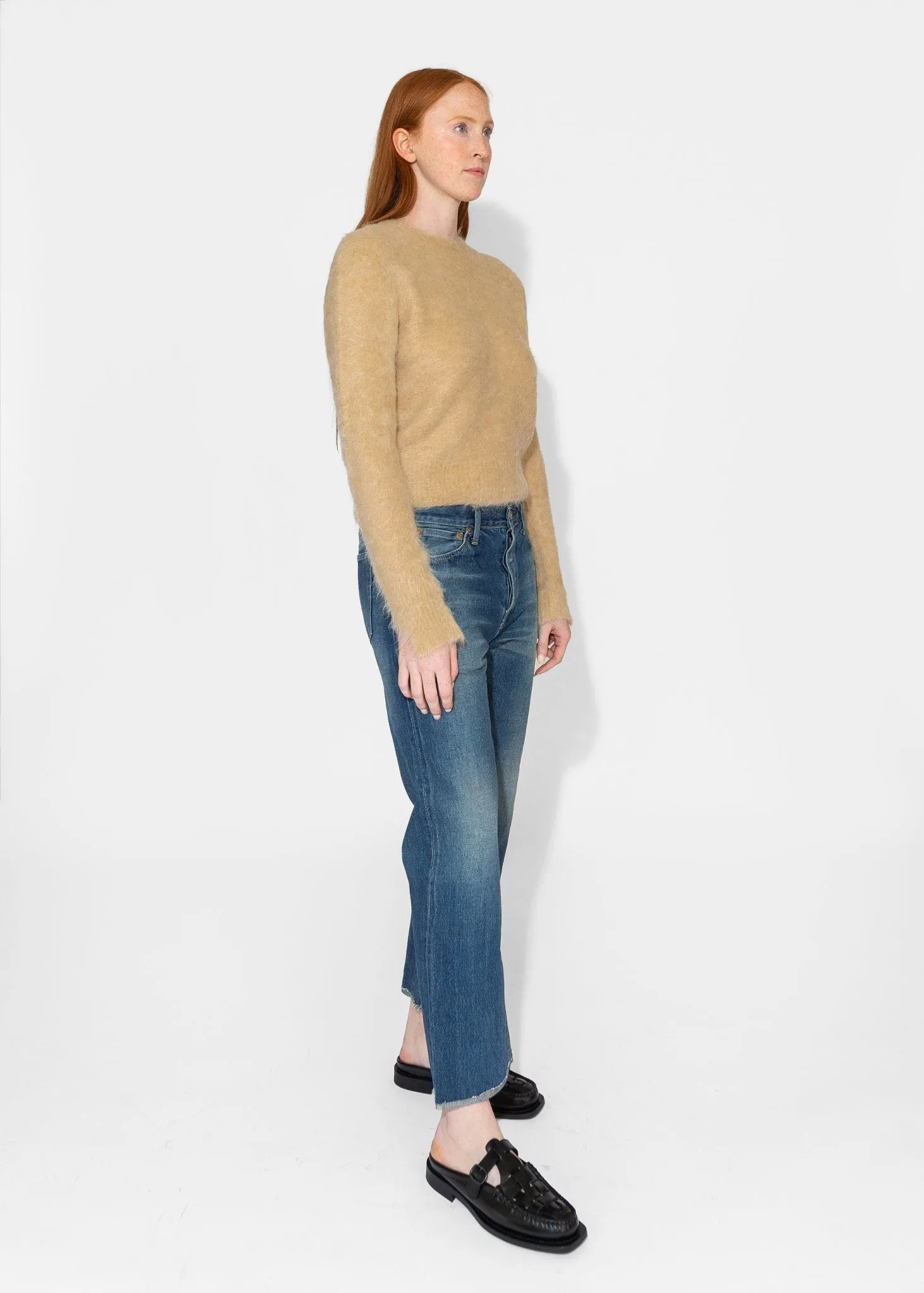 Cropped Sweater in Camel