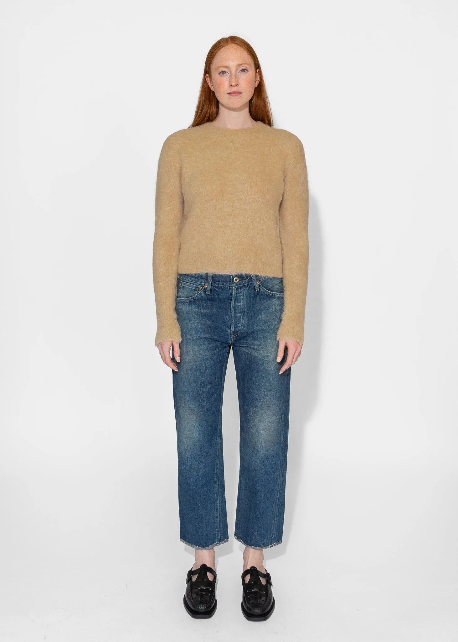 Cropped Sweater in Camel