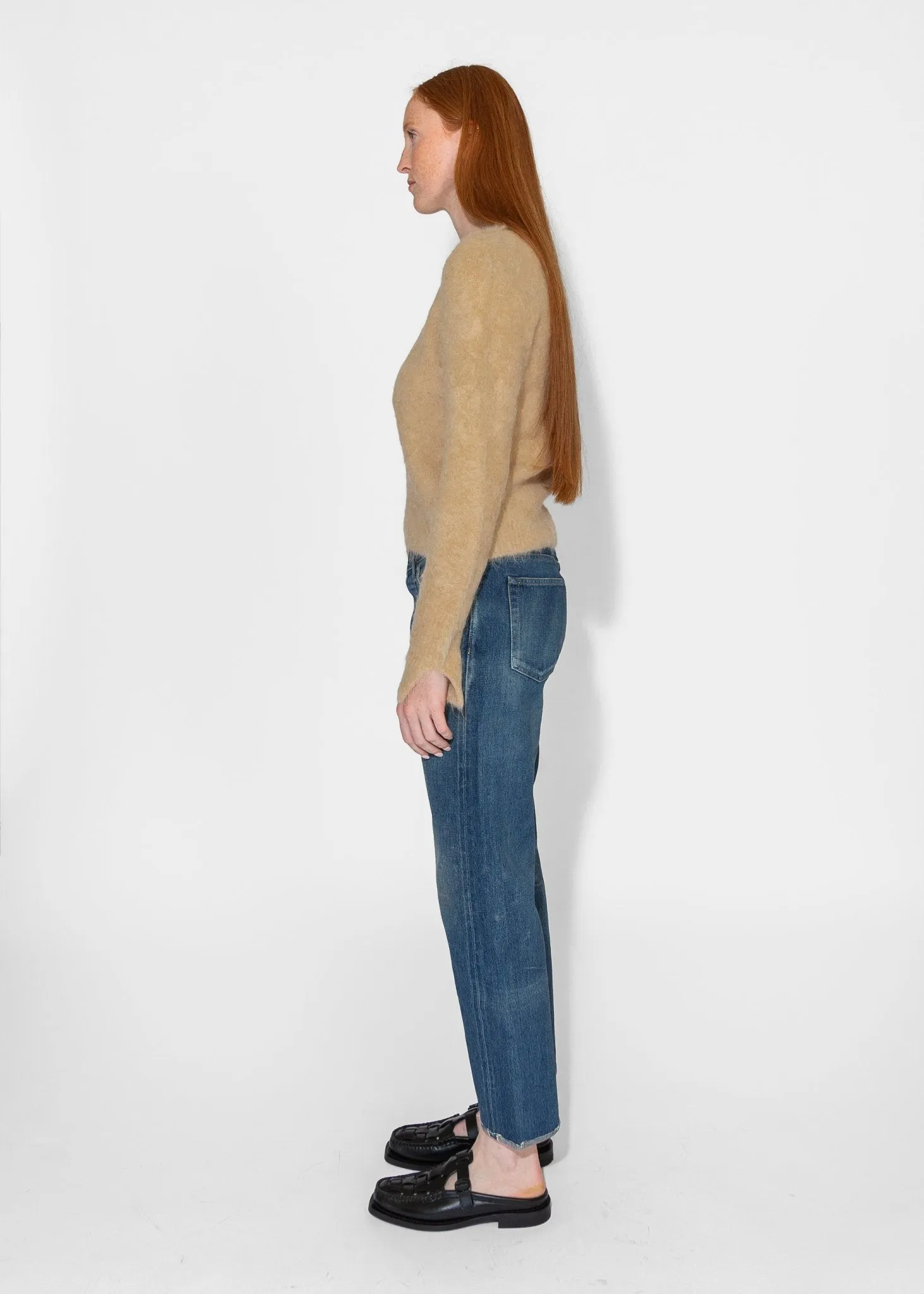 Cropped Sweater in Camel
