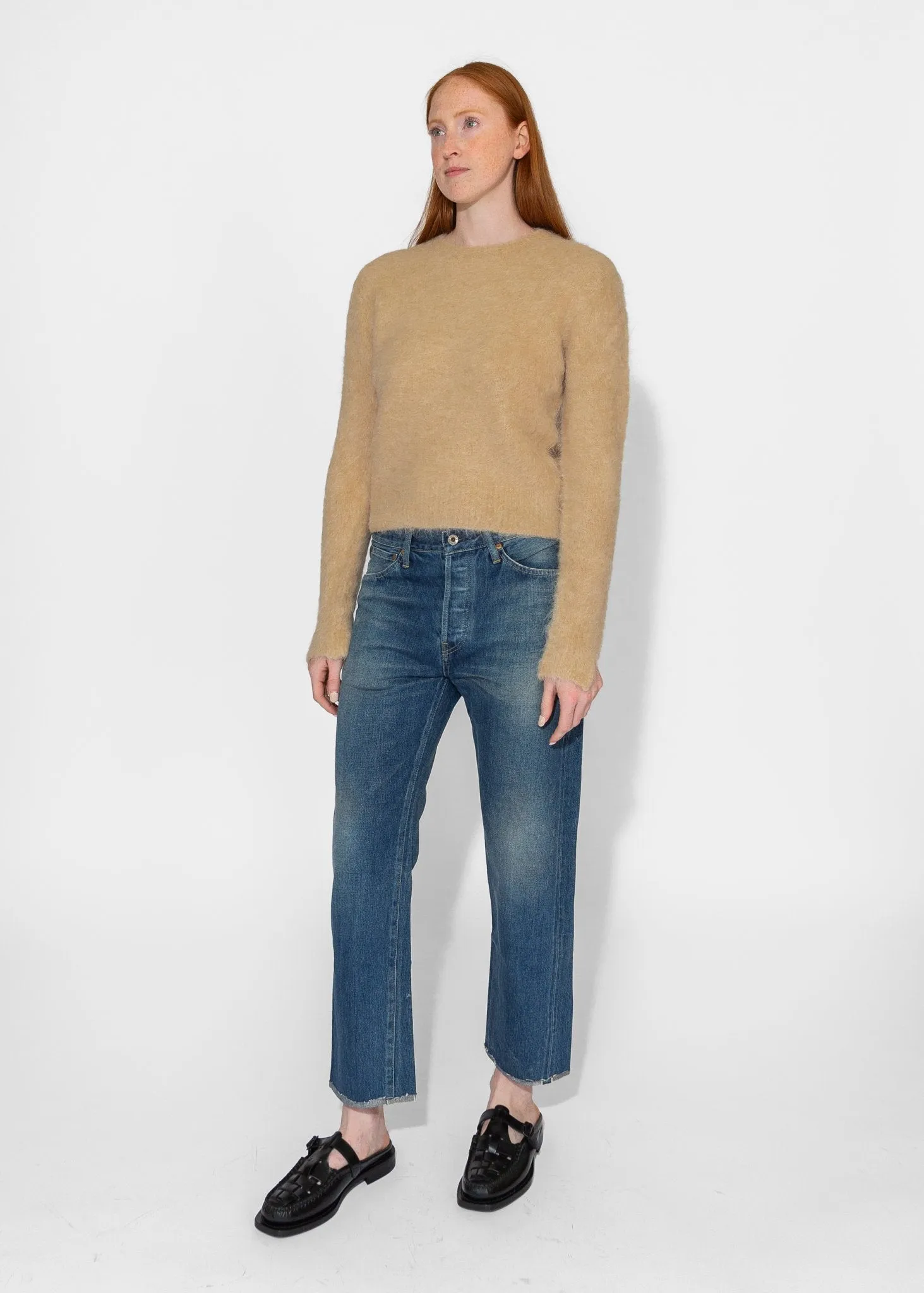 Cropped Sweater in Camel