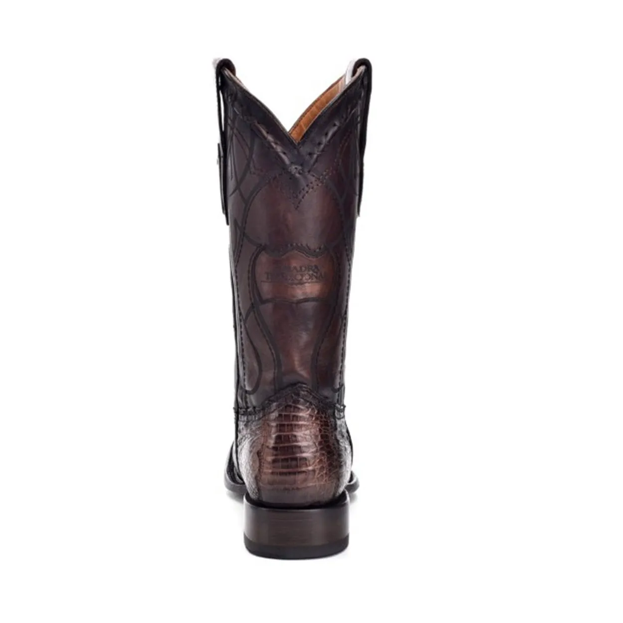CUADRA Men's Brown Caiman Laser & Embroidery Round Toe– CU424
