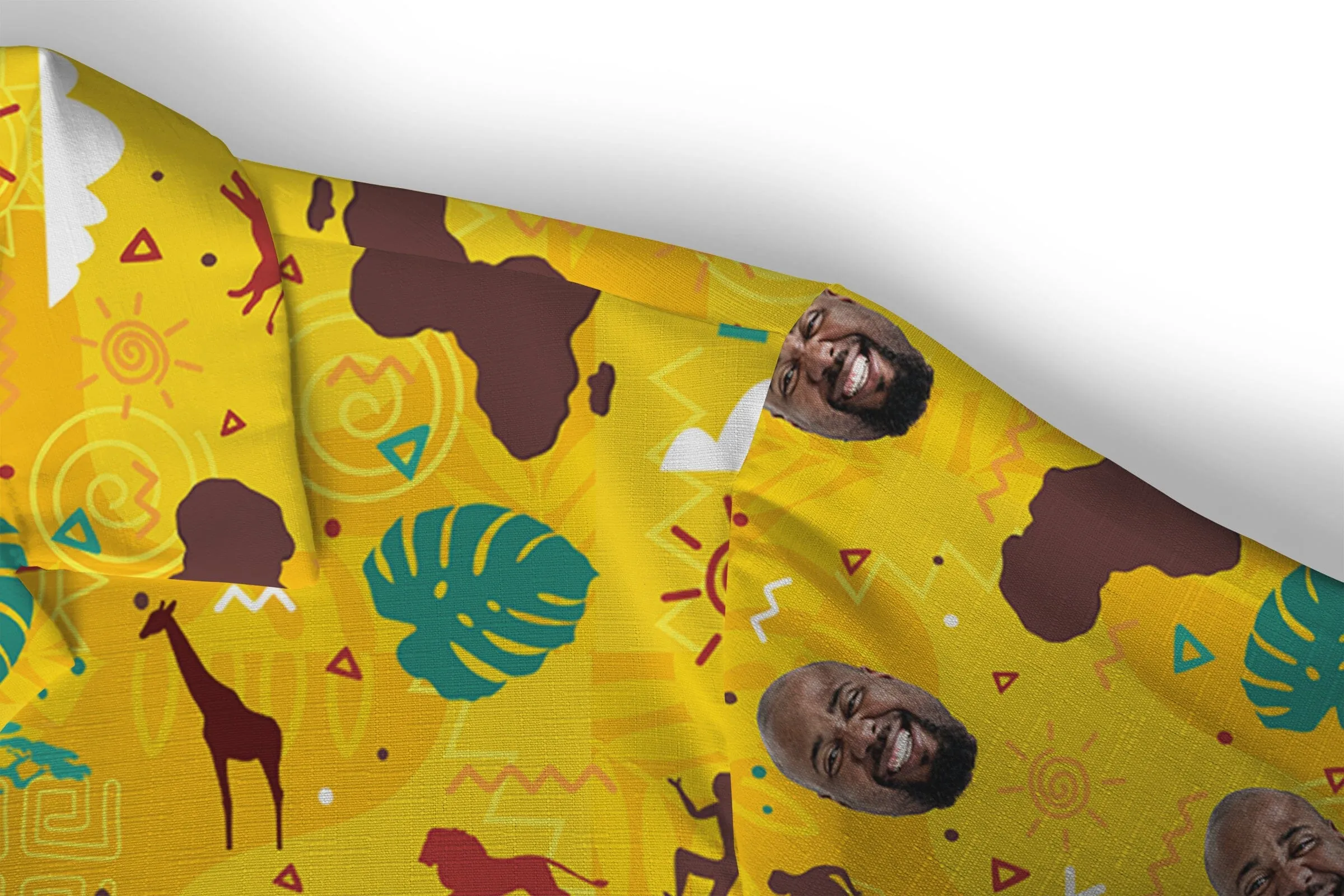 Custom Face African Pattern Linen Hawaiian Shirt