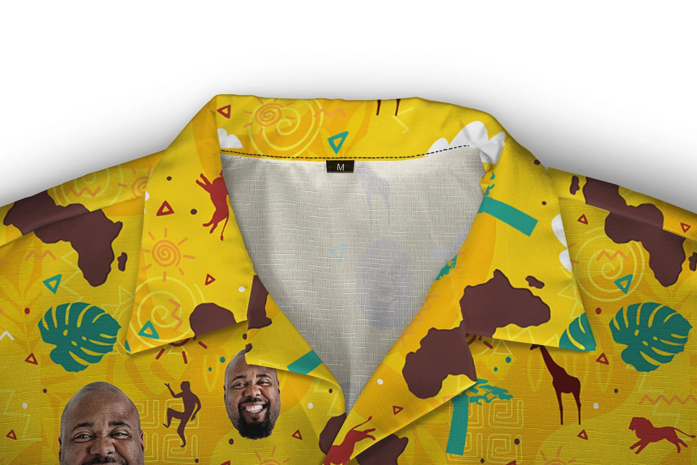 Custom Face African Pattern Linen Hawaiian Shirt