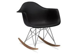 Dario Black Plastic Rocking Chair