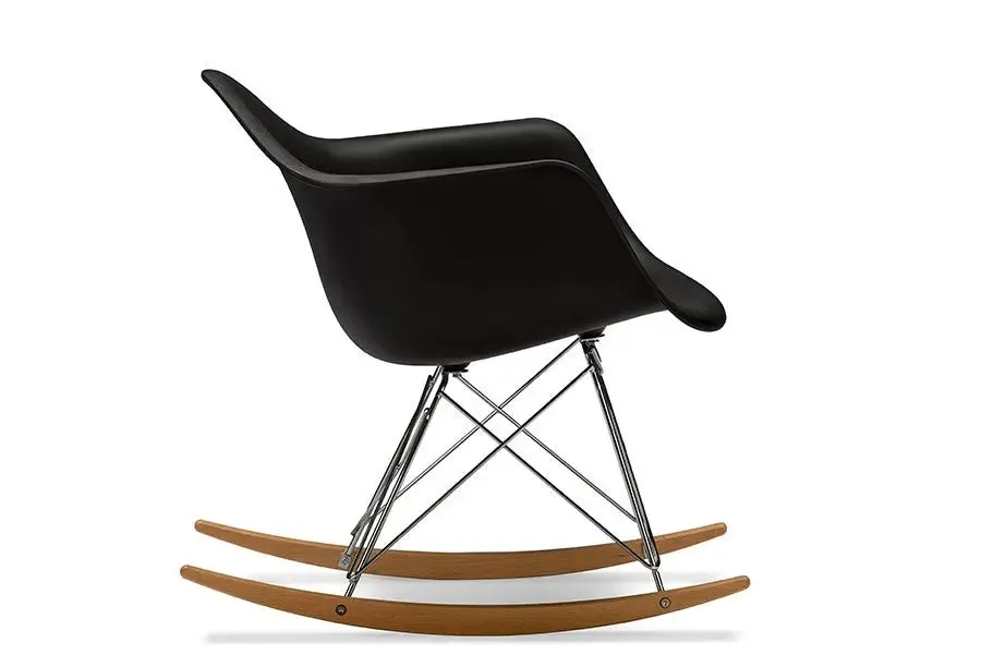 Dario Black Plastic Rocking Chair