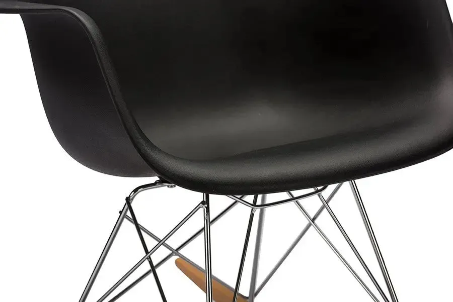 Dario Black Plastic Rocking Chair