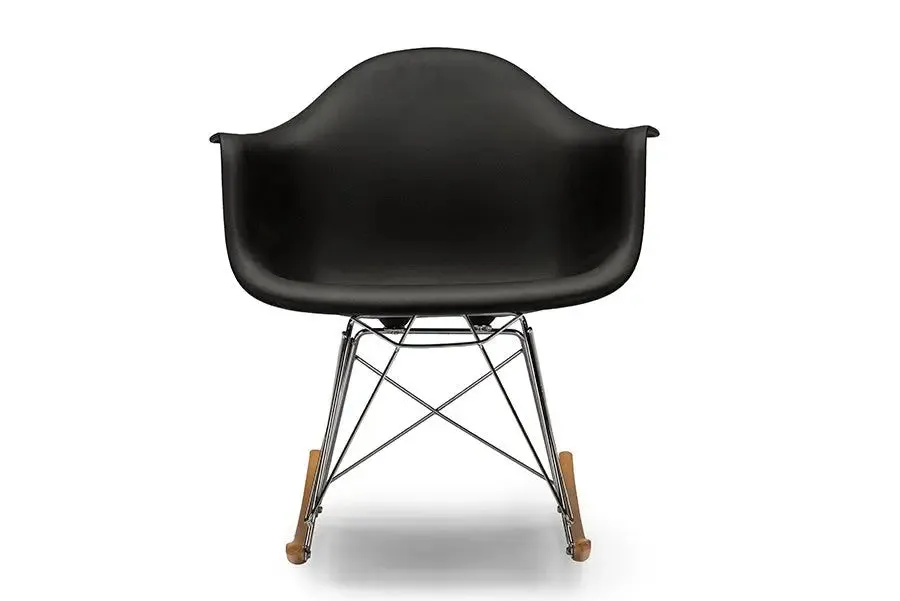 Dario Black Plastic Rocking Chair