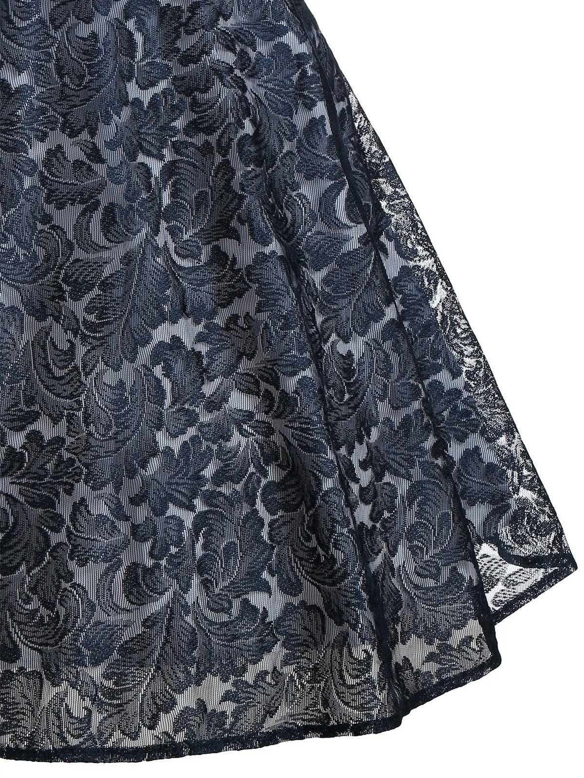 Dark Blue 1950s Back Lace Up Dress