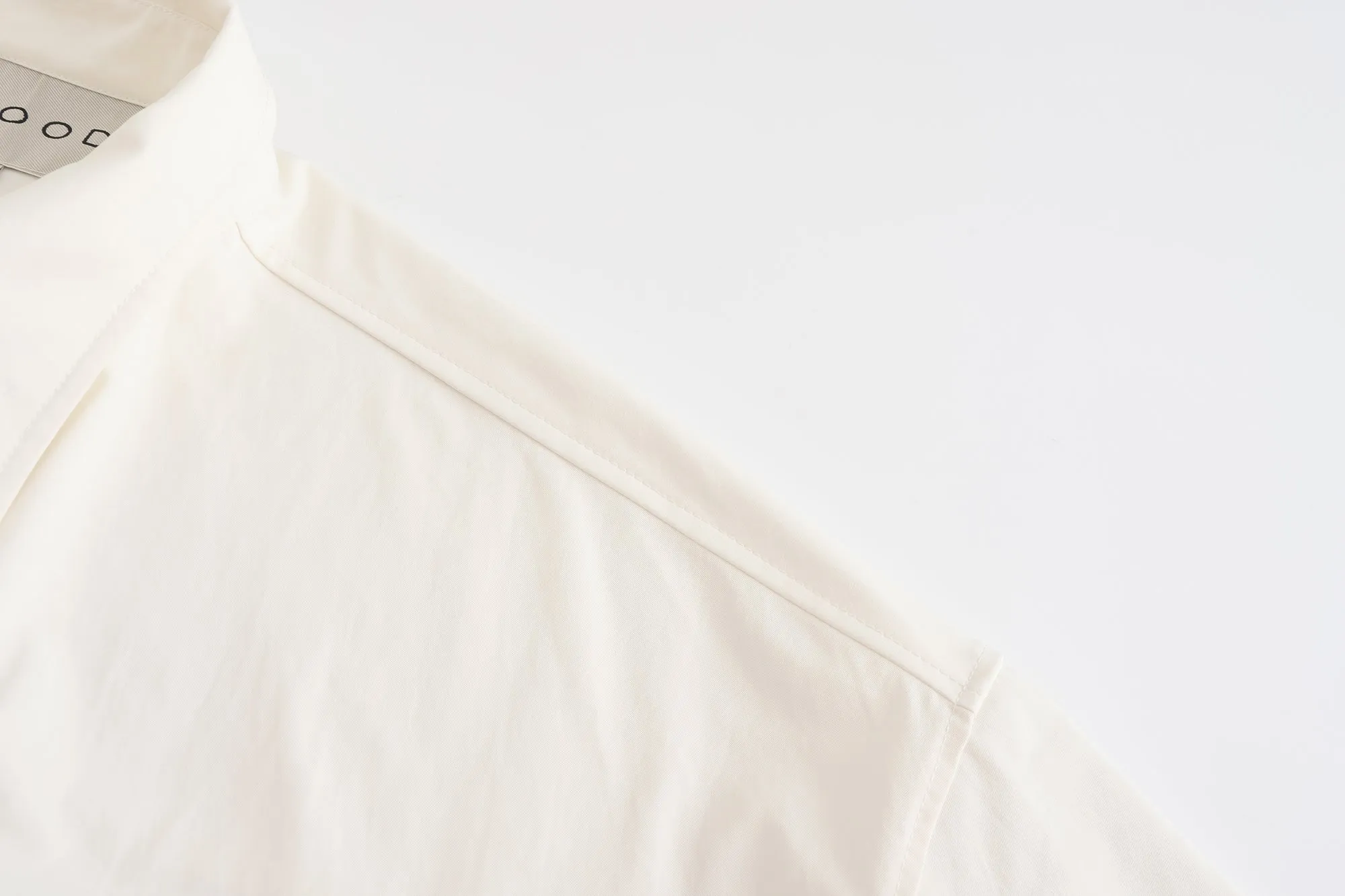 Detachable Hood Shirt Dress- White