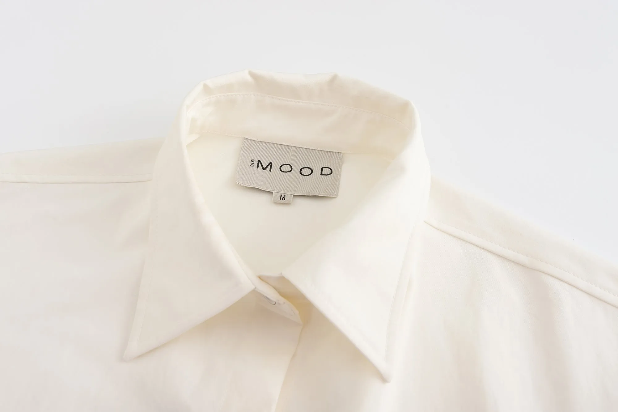 Detachable Hood Shirt Dress- White