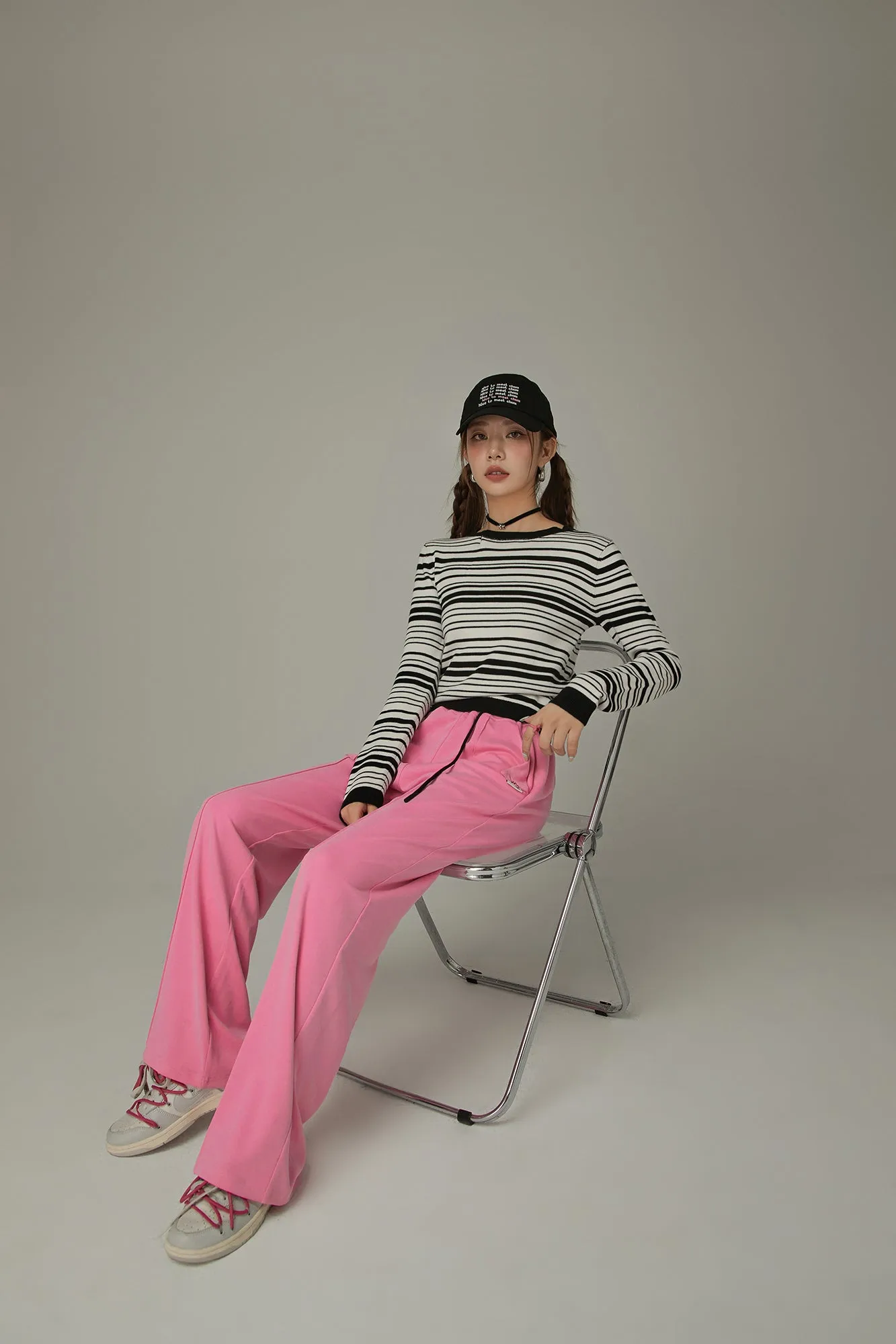 Elastic Waist Color Pants