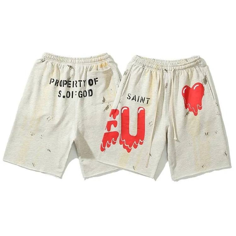 EU Saint Red Heart Shorts