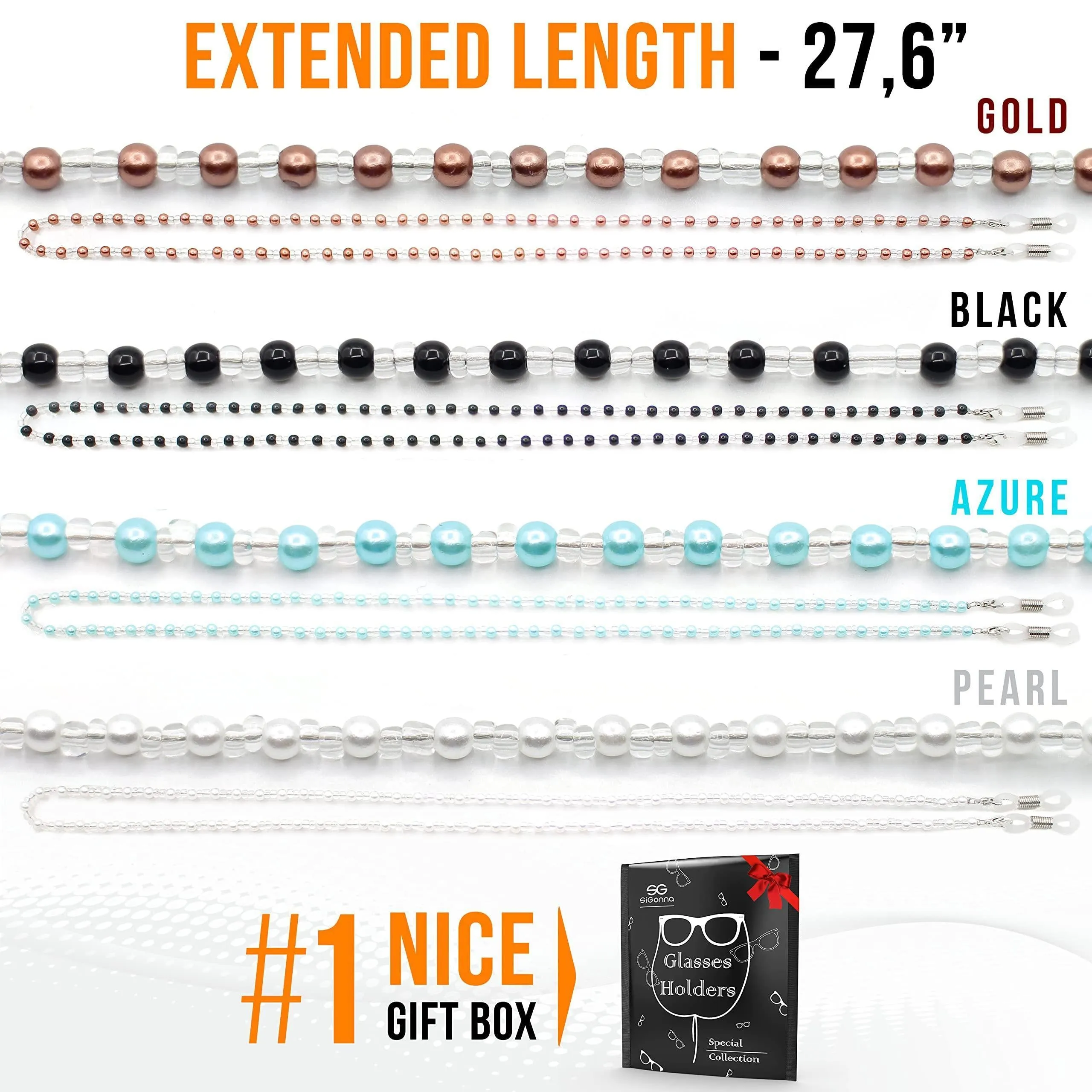 Eye Glasses String Holder Premium Beaded Eyeglass Holders Around Neck 4 Pcs