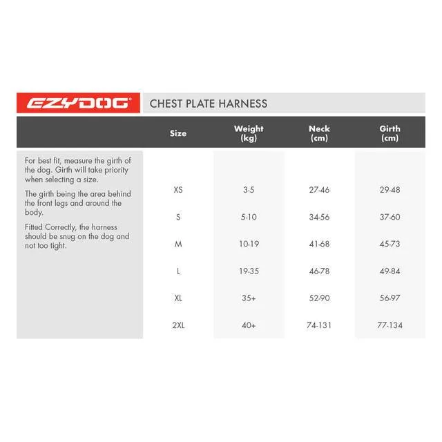 EzyDog Chestplate Dog Harness Red Large
