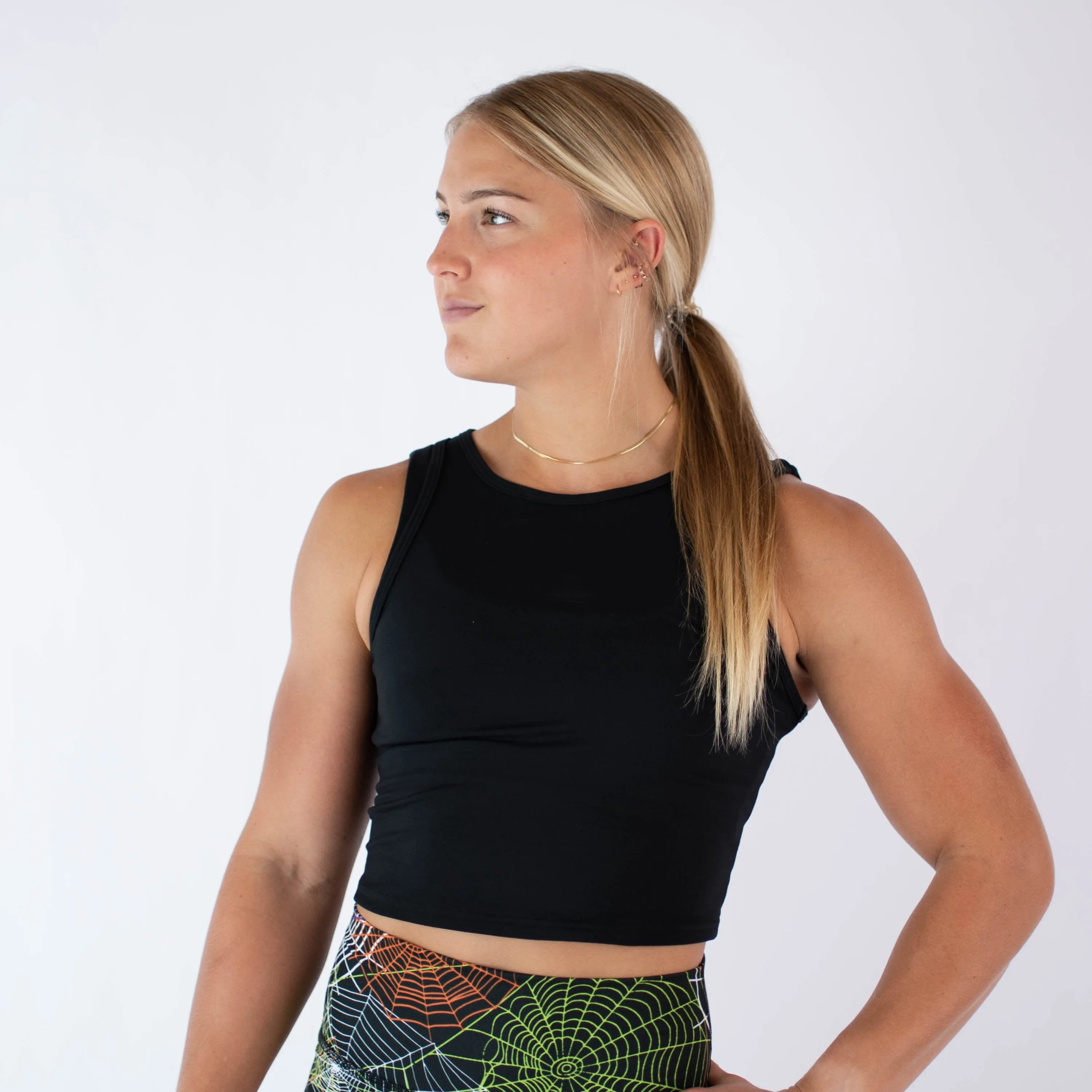 FLEO Tempo Crop Tank - Black