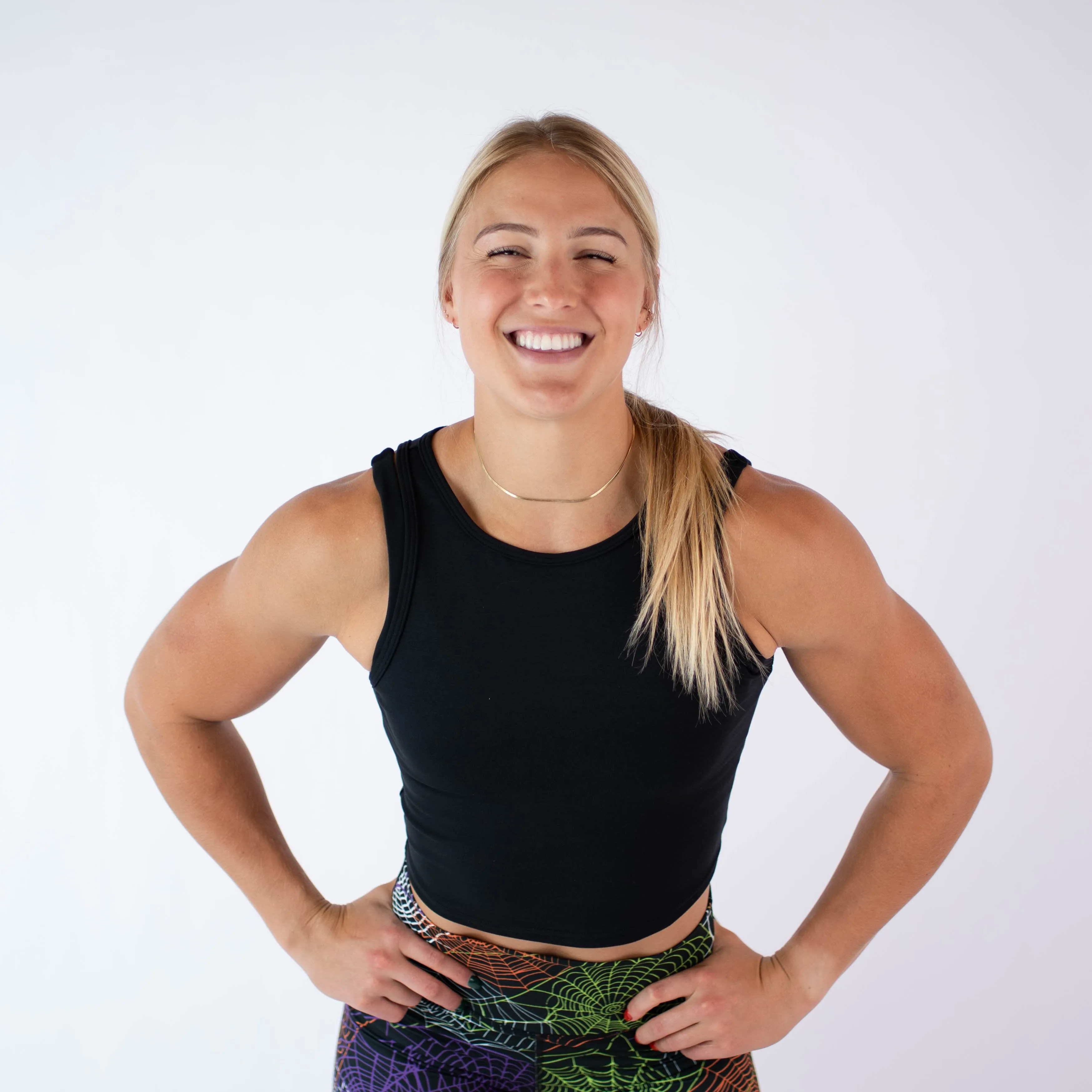 FLEO Tempo Crop Tank - Black