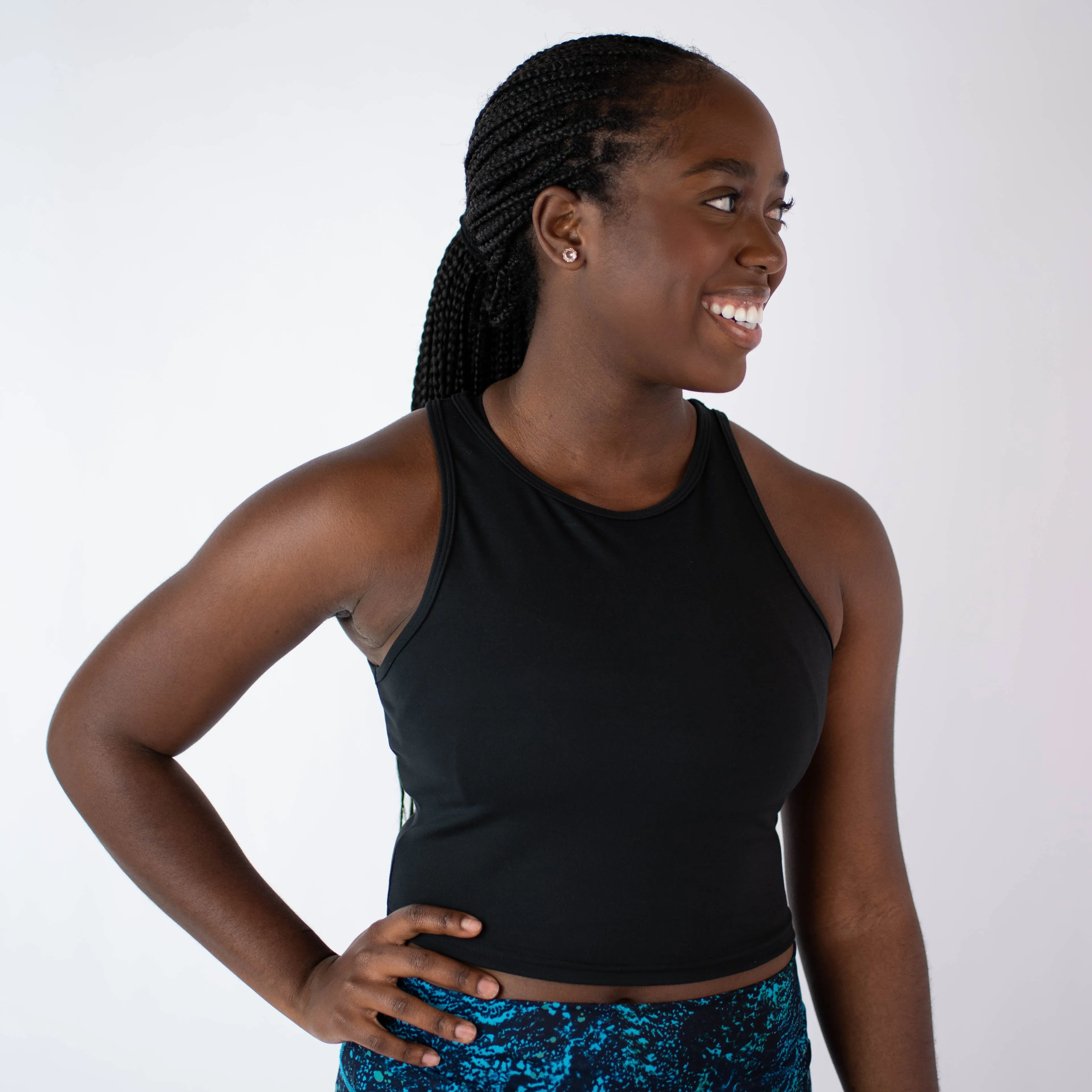 FLEO Tempo Crop Tank - Black