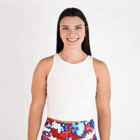 FLEO Tempo Crop Tank - White