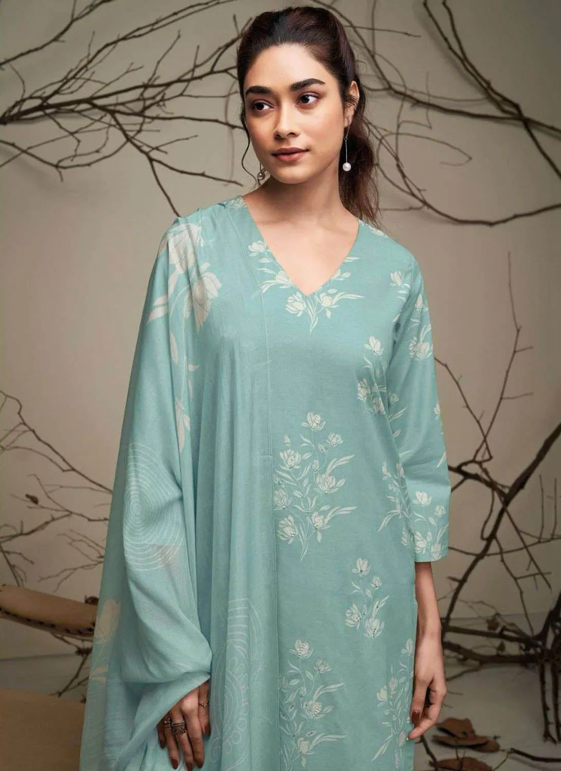 Ganga Pure Cotton Printed Ladies Unstitched Suit Dress Material