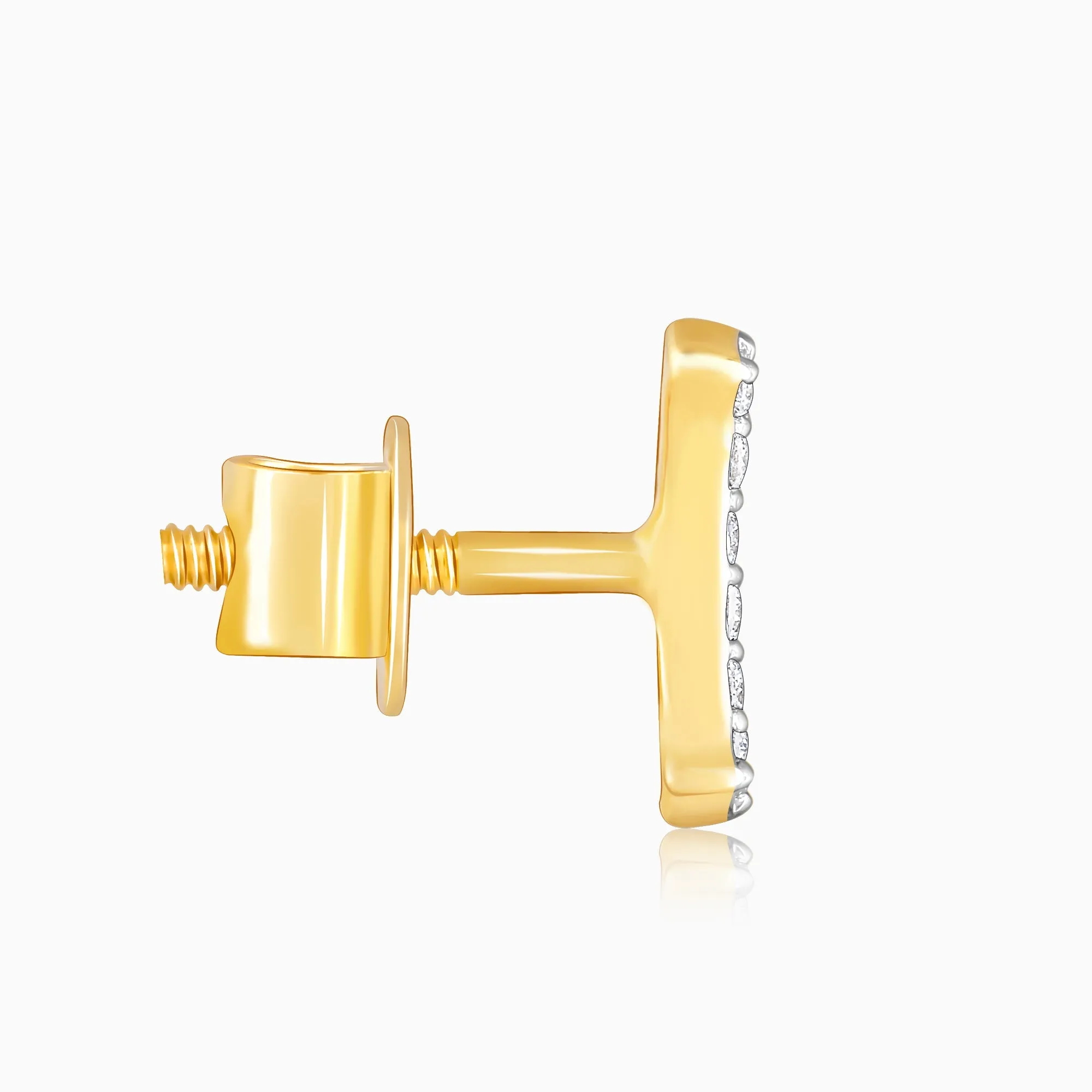 Gold Gentle Wave Diamond Earrings