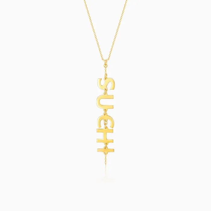Golden Personalised Name Y-necklace