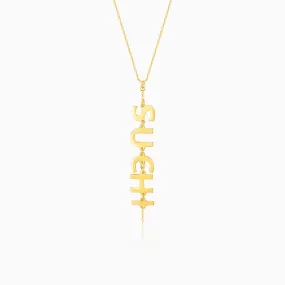 Golden Personalised Name Y-necklace