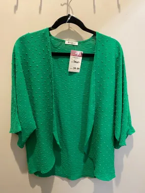 Green Swiss Dot Cardigan