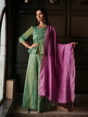 Green Tissue  Banarsi Silk Co-ord Set