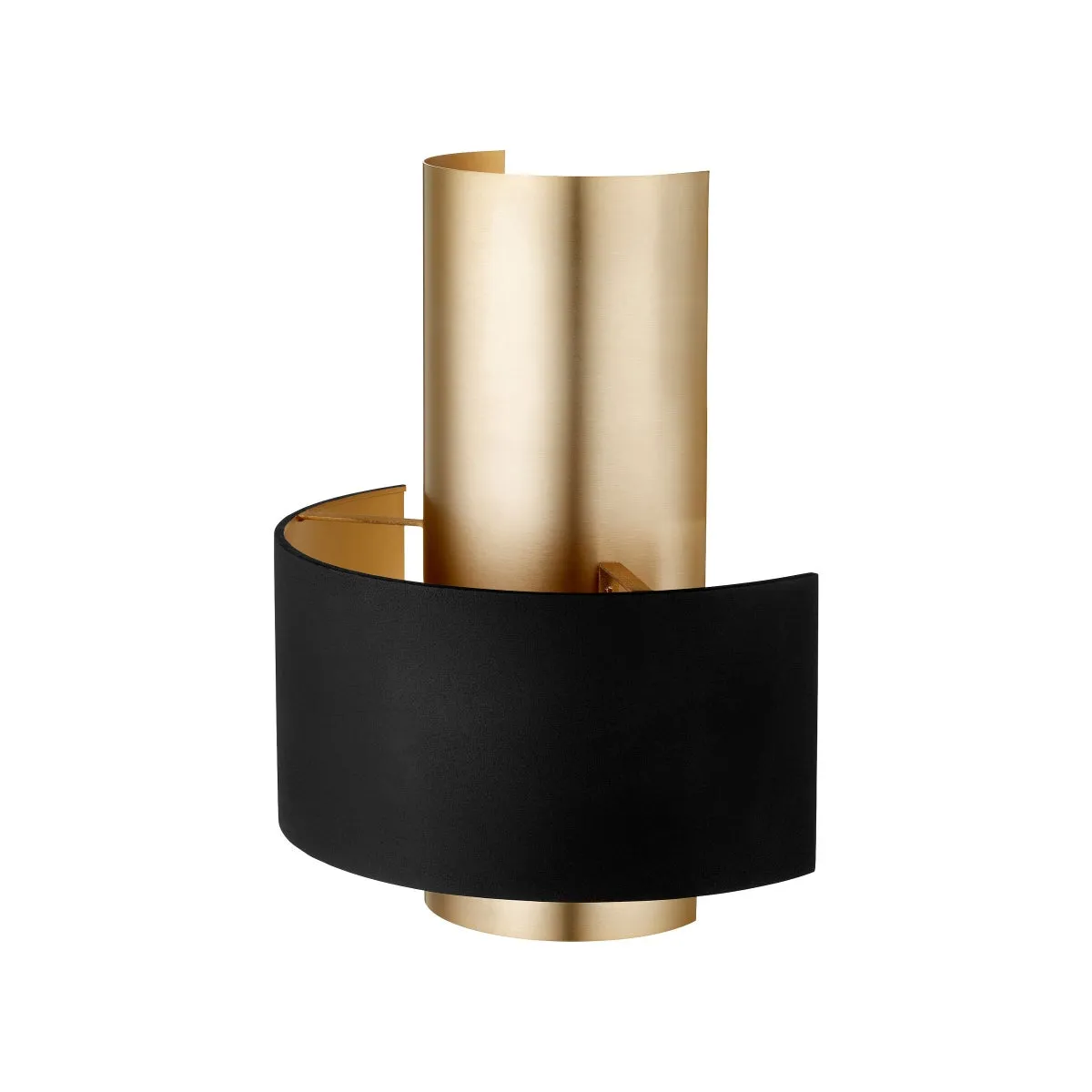 Half Cylinder Two-Toned Black/Aged Brass Wall Sconce
