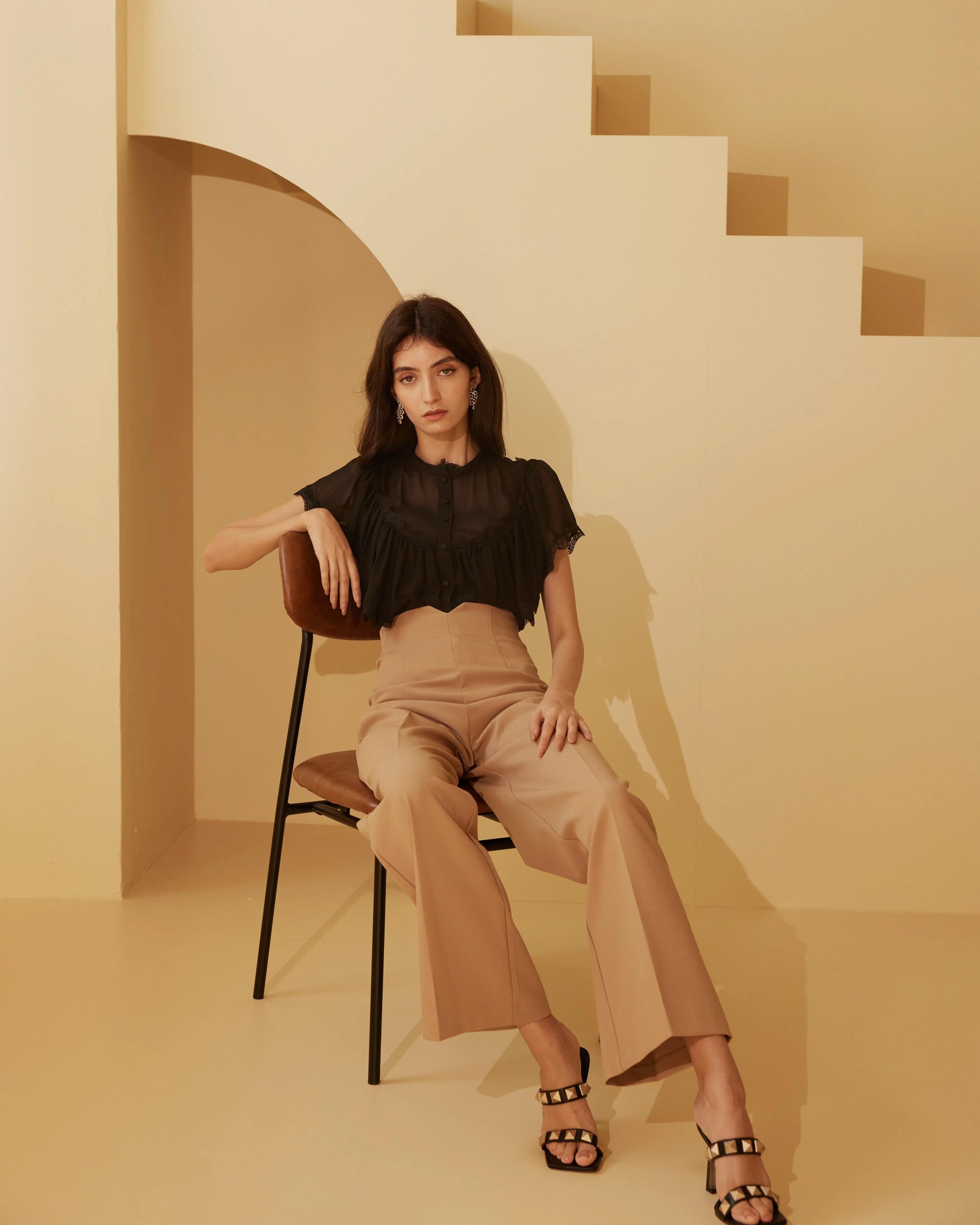 Hannah High Waist Pants (include Chain Belt - 0135PT002)