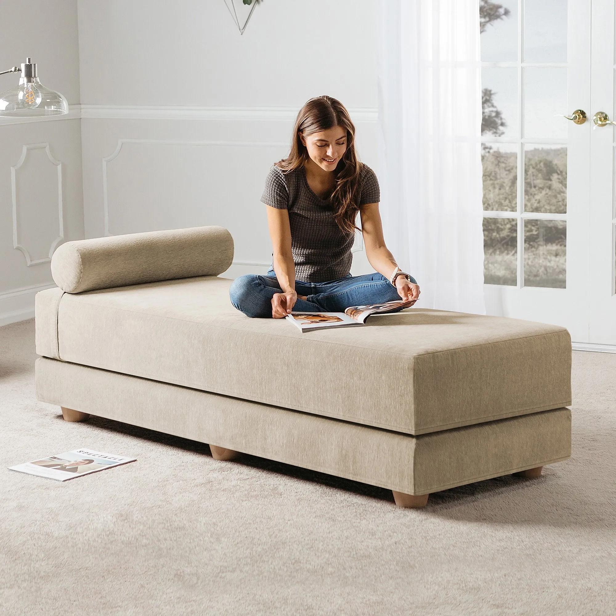 Jaxx Alon Convertible Queen Daybed & Mattress