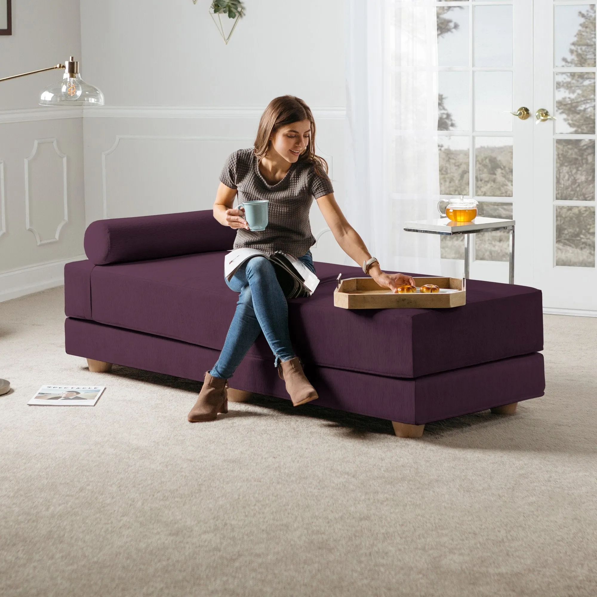 Jaxx Alon Convertible Queen Daybed & Mattress
