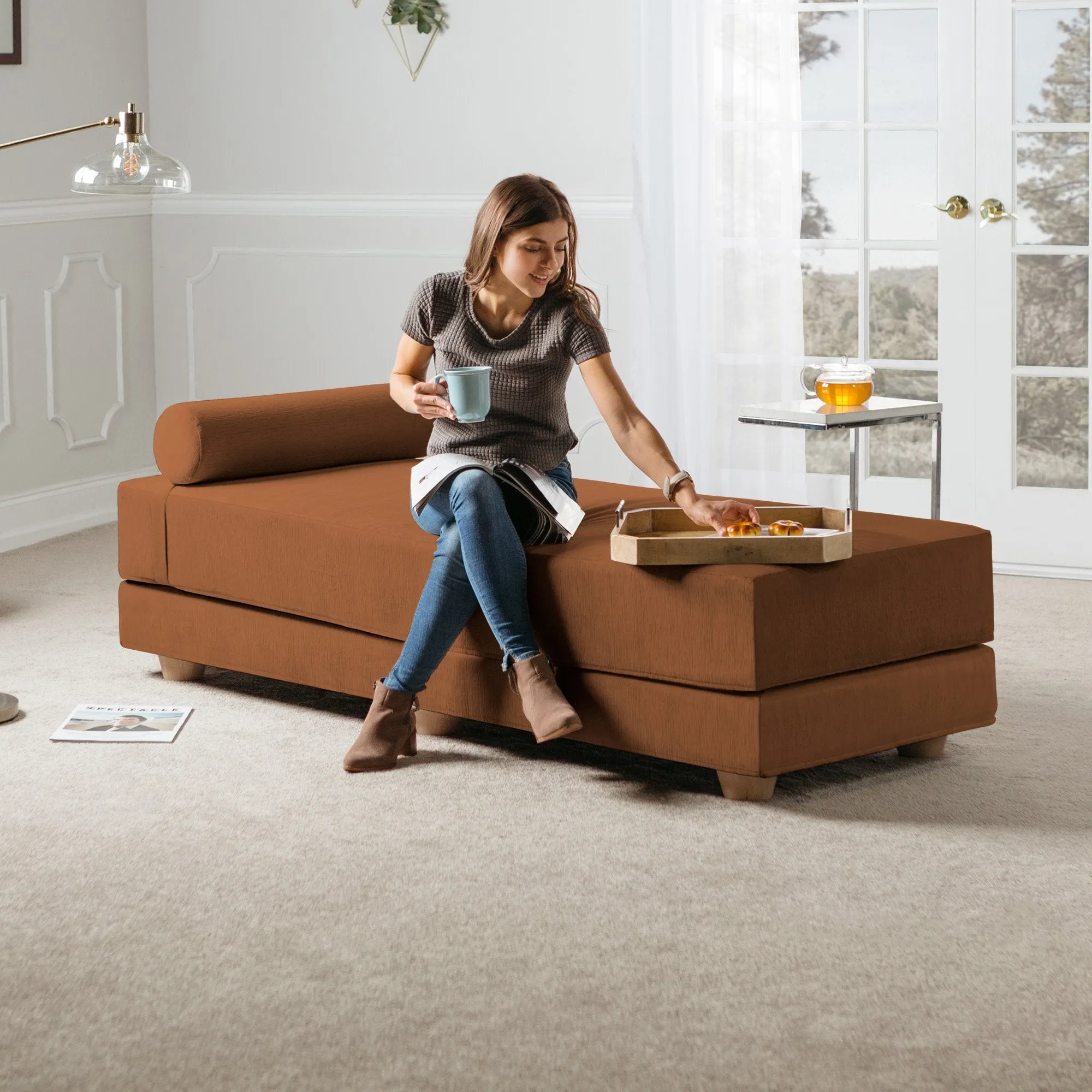 Jaxx Alon Convertible Queen Daybed & Mattress