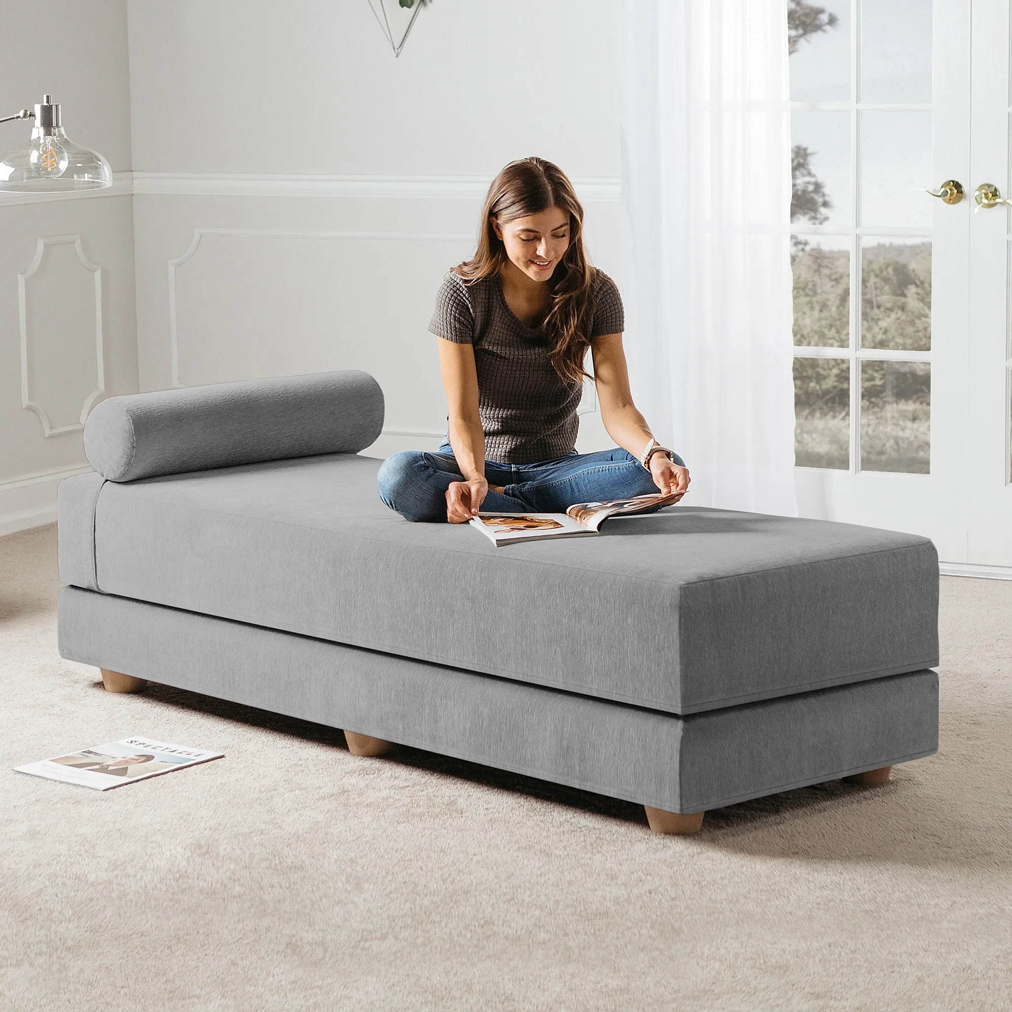 Jaxx Alon Convertible Queen Daybed & Mattress