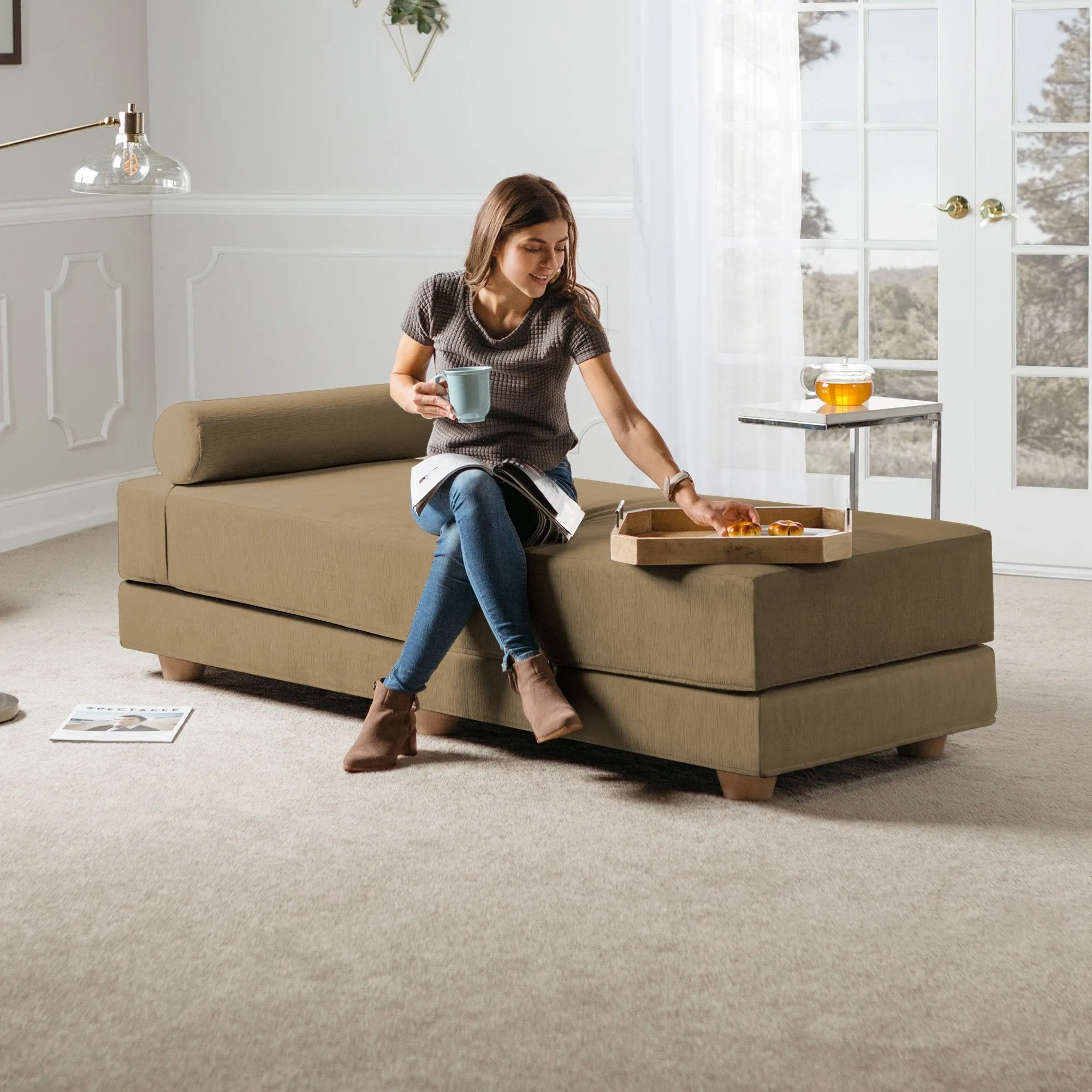 Jaxx Alon Convertible Queen Daybed & Mattress