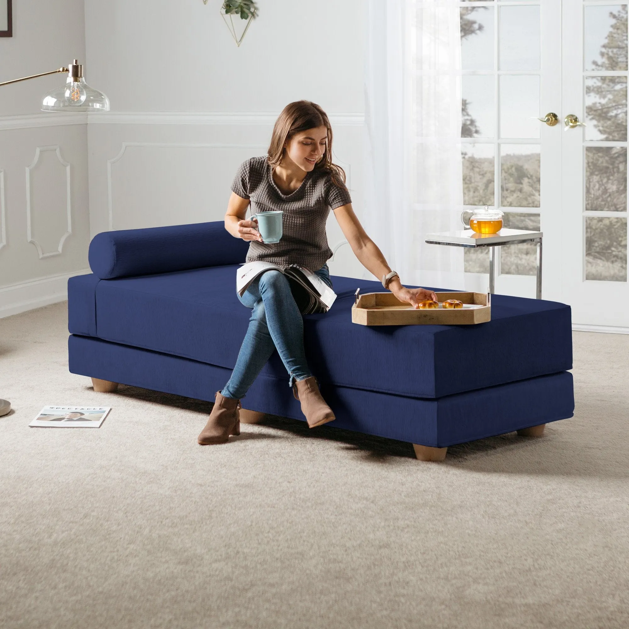 Jaxx Alon Convertible Queen Daybed & Mattress