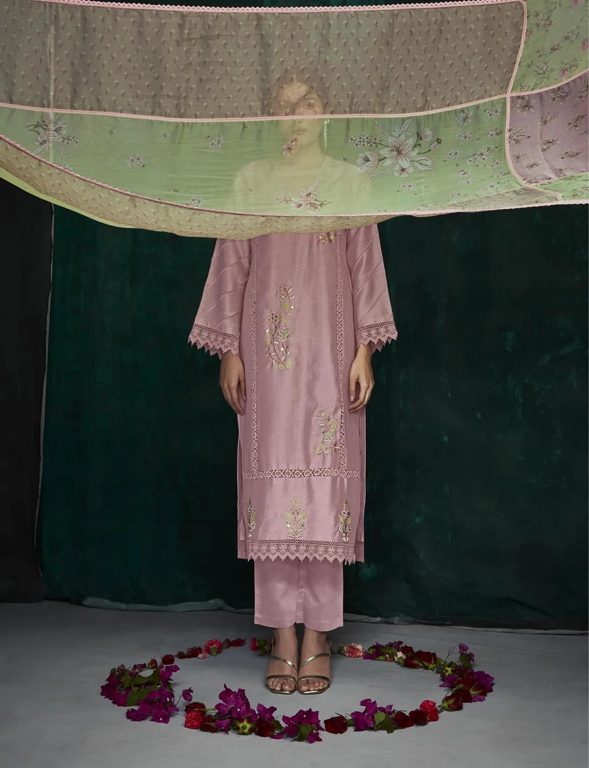 Kimora Latest Pure Cotton Satin Unstitched Women Suit Set