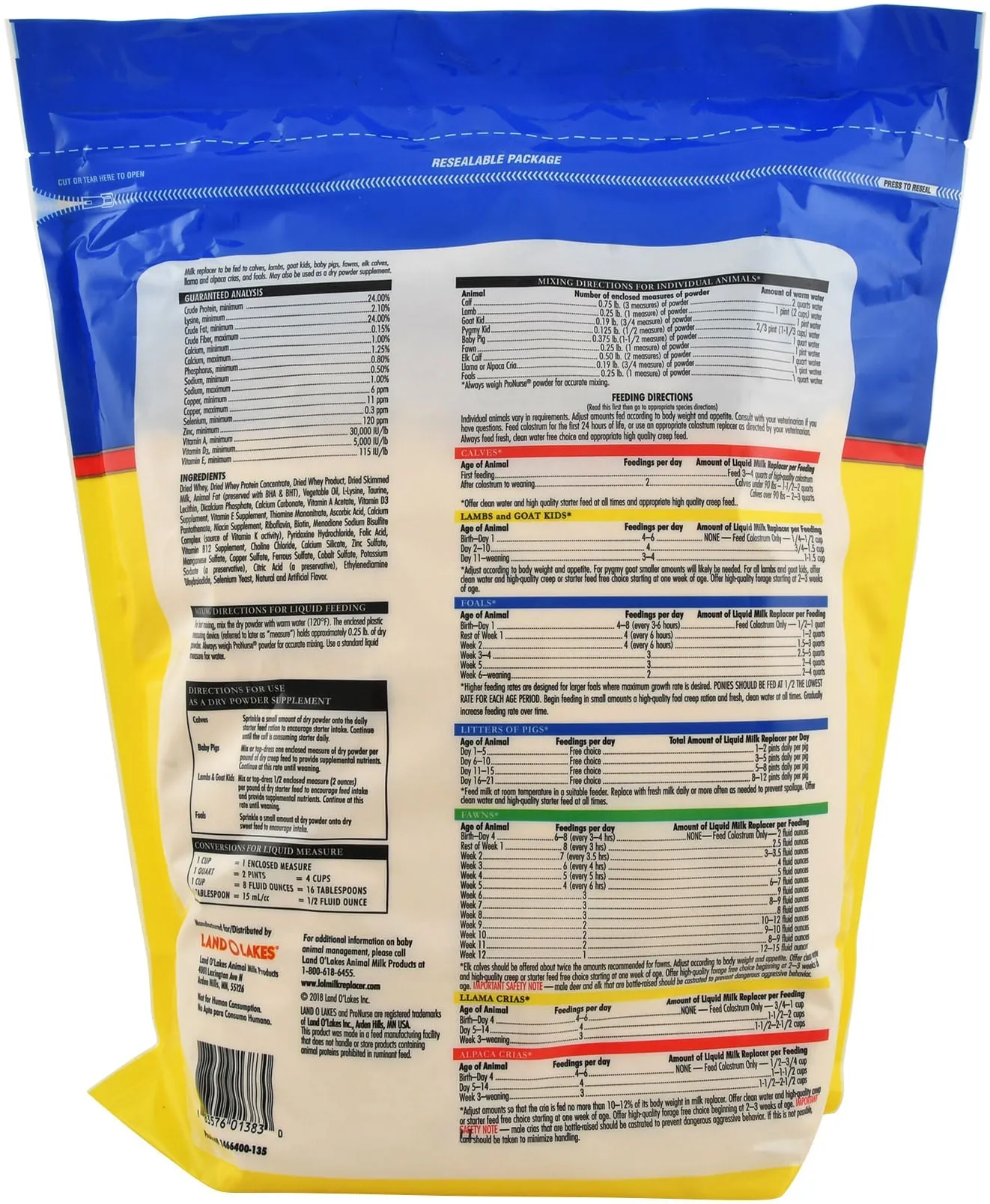 LAND O LAKES® ProNurse® Multi-Species Milk Replacer