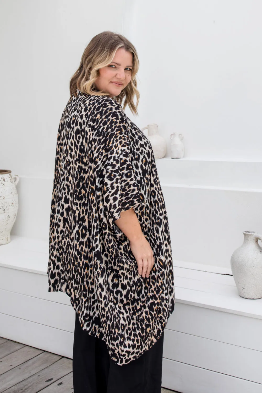 Leopard Print Kimono