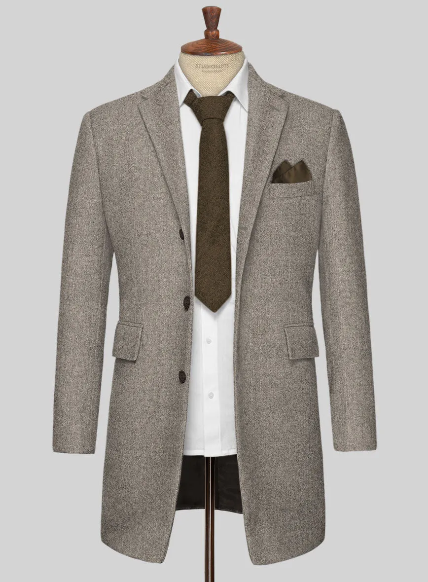 Light Weight Brown Tweed Overcoat