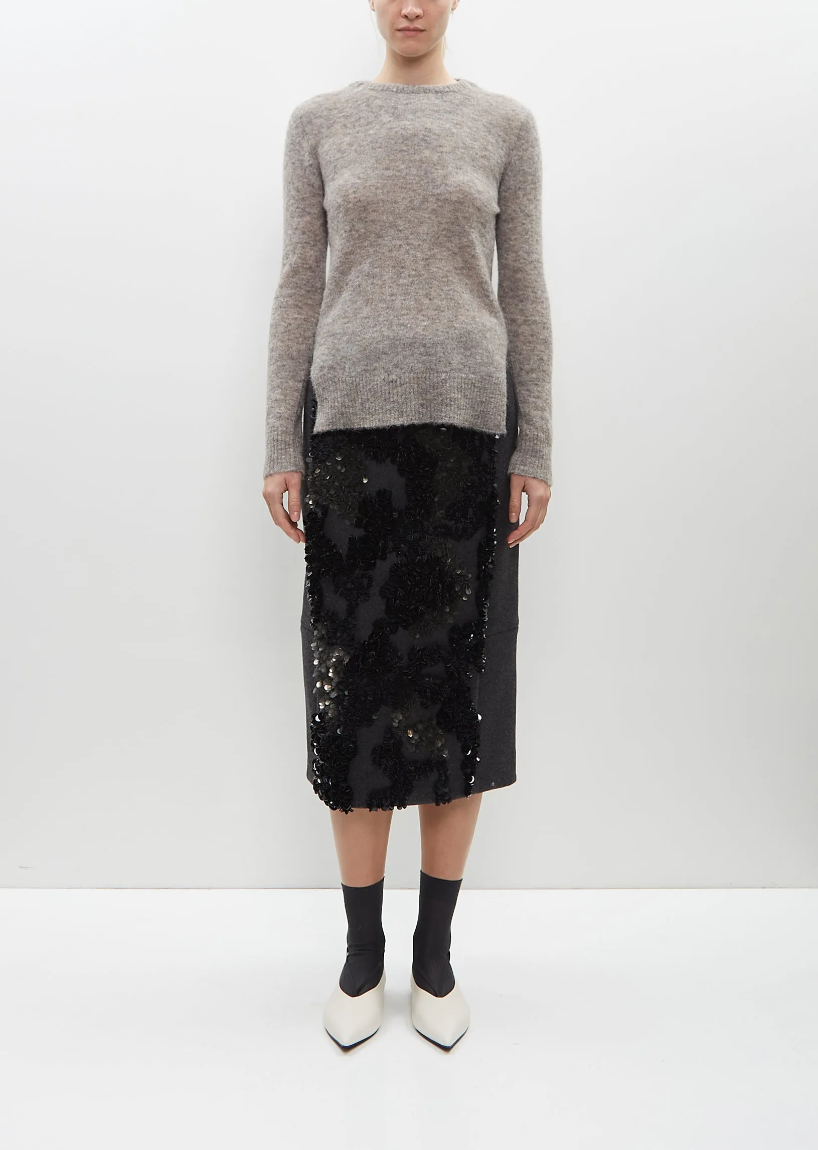 Long Sleeve Crew Neck Knit — Greige