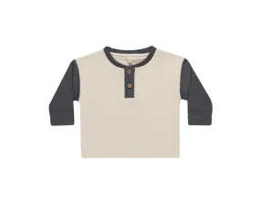 Long Sleeve Henley Tee - Indigo