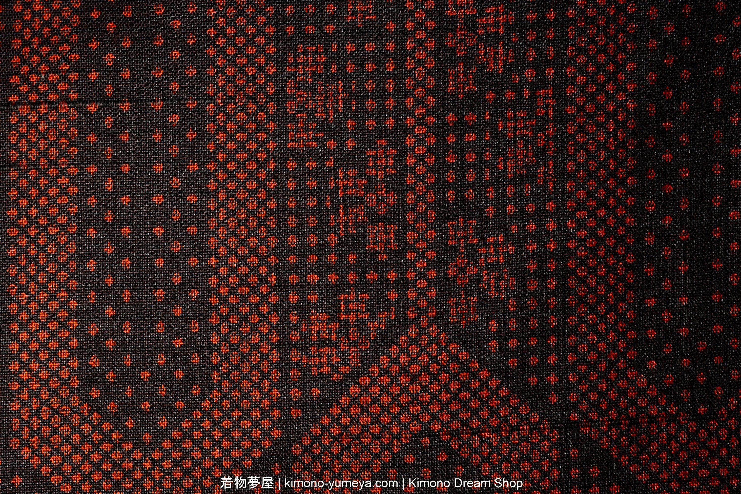 Long Tortoise Shells with Flowers Tsumugi Women's Haori - Vintage Raw Silk & Wool Blend Kimono Jacket - Unused Deadstock - Red, Black
